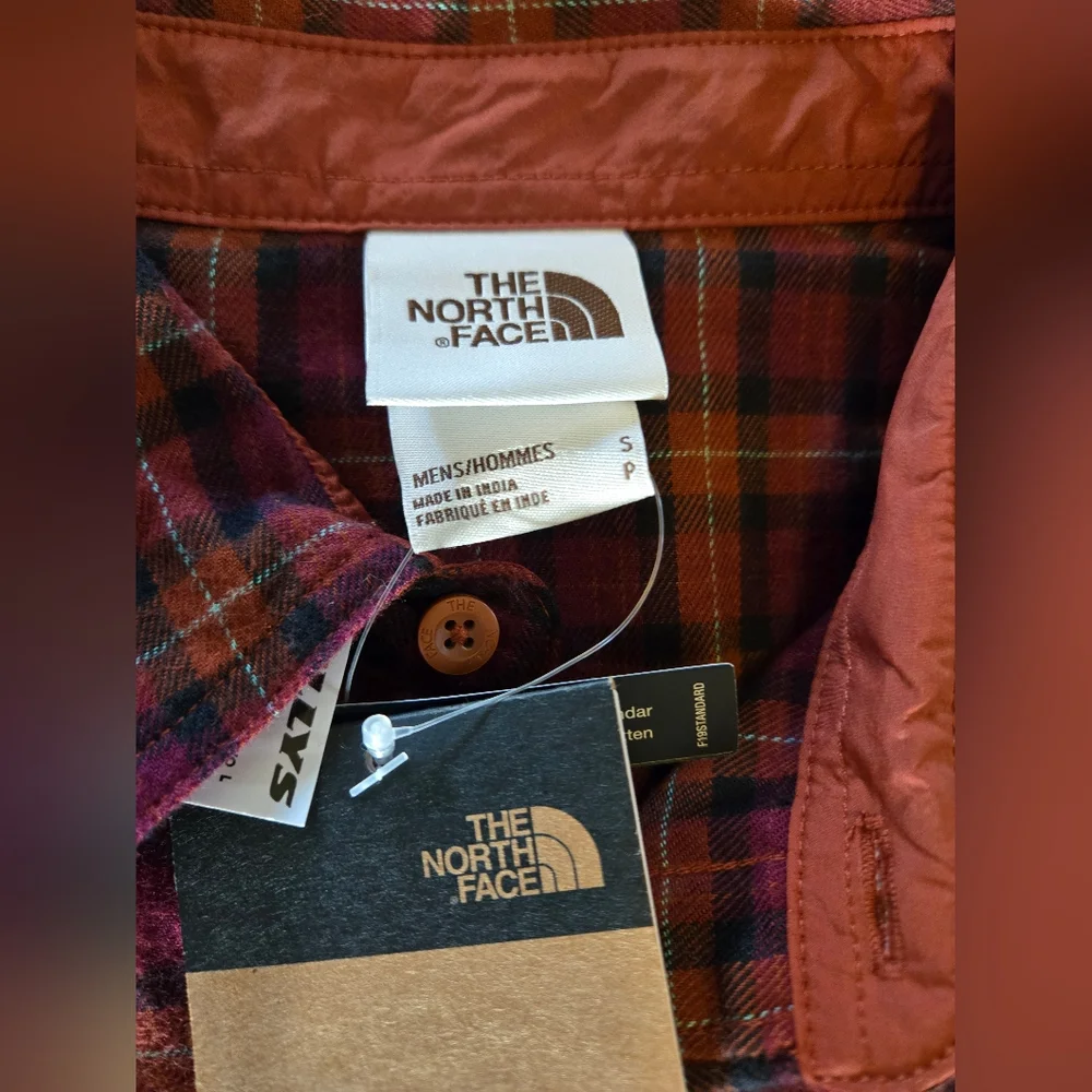 The North Face Arroyo Mens Lightweight Flannel Sz Sm Brandy & Brown Plaid NWT‎